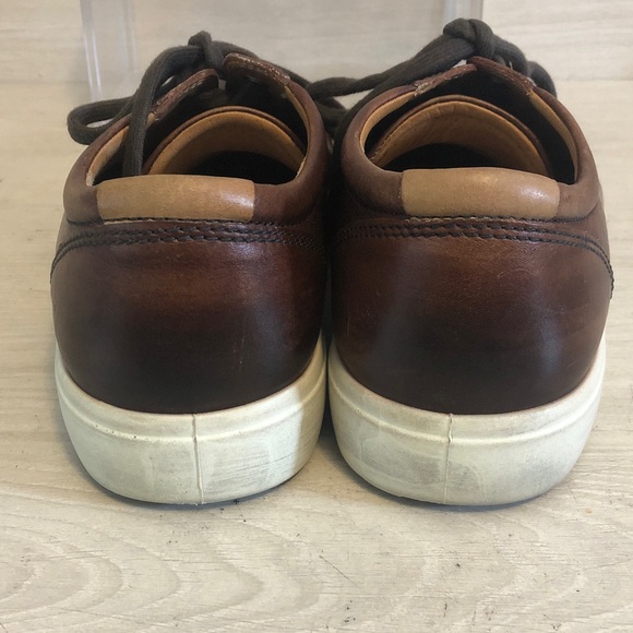 ECCO Brown Leather Casual Danish Design Sneakers Shoes Men’s Size 9 (42) - Picture 7 of 8